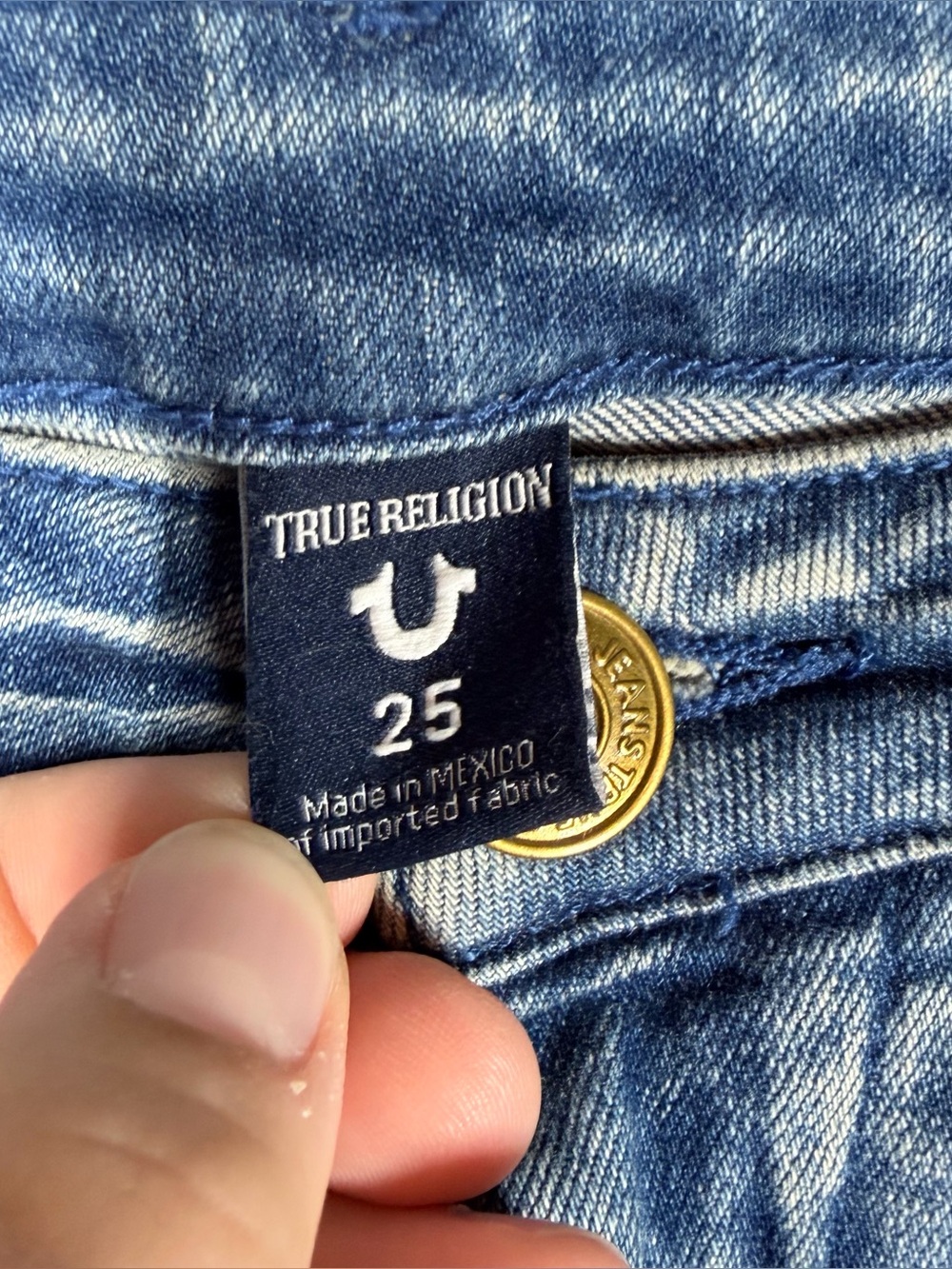 True Religion Cora Straight Crop Jean Women’s 25 Eclectic Edgy Studded Hem - Picture 8 of 12